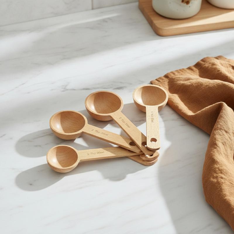 Kitchen Gadgets For Chefs - Sendok Takar Kayu 7.5-45ML Portabel dari